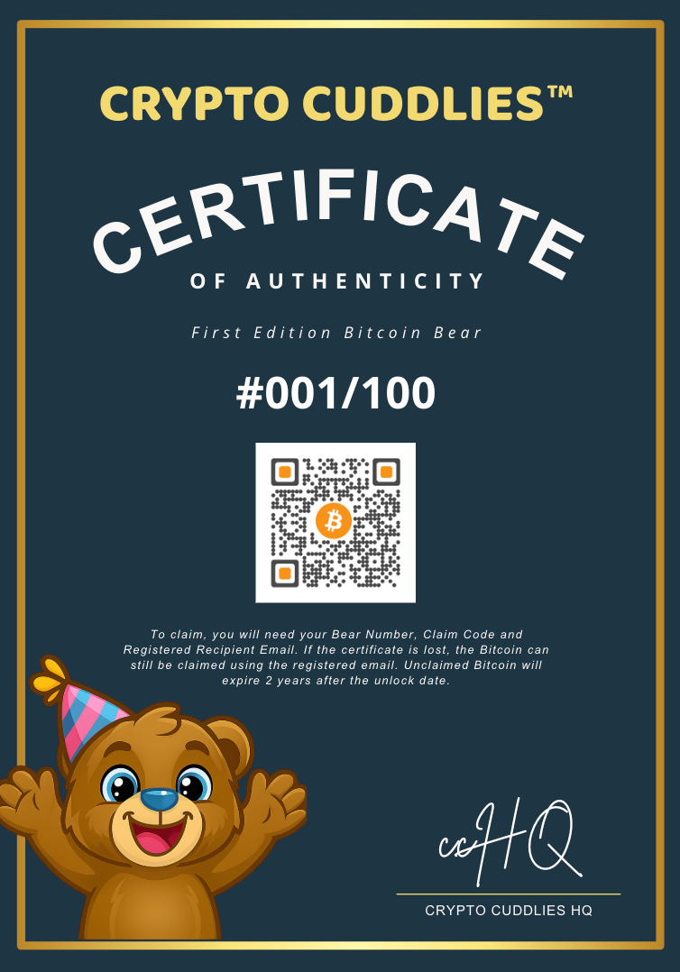 Bitcoin Bear – Limited First Edition 🐻✨